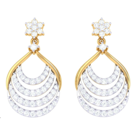 Crystalline Breeze Yellow Gold Dangler Earring